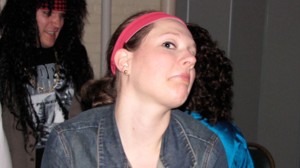 Kathryn strikes the final pose of the evening.